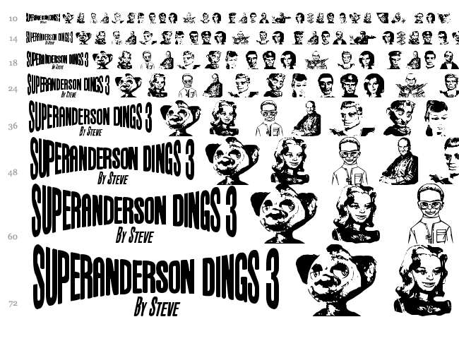 Anderson Dings 3 font waterfall